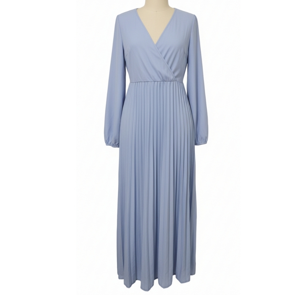 Chic Long Sleeve Light Blue Dress